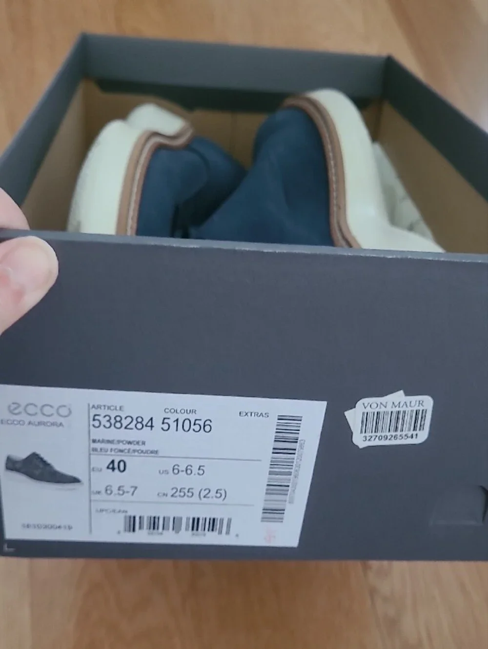 Ecco Navy Suede Aurora Shoes